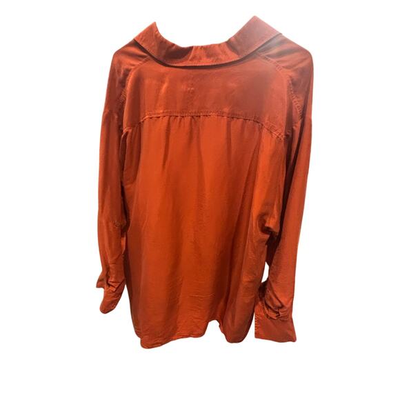 Allison Taylor Woman 100% silk button-up top
burnt orange rust 1X Boho Classic - Picture 4 of 6